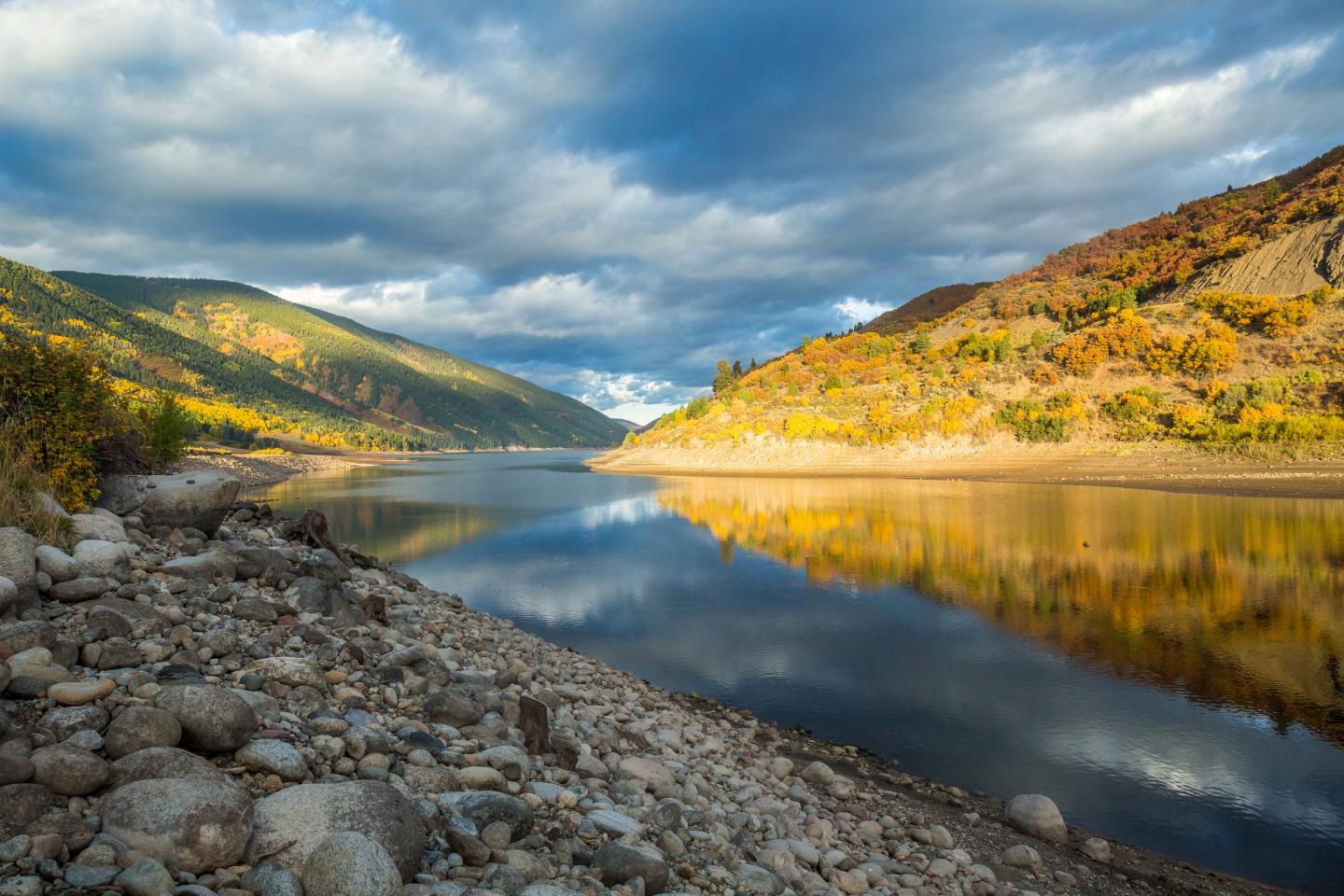 A lake in the mountains