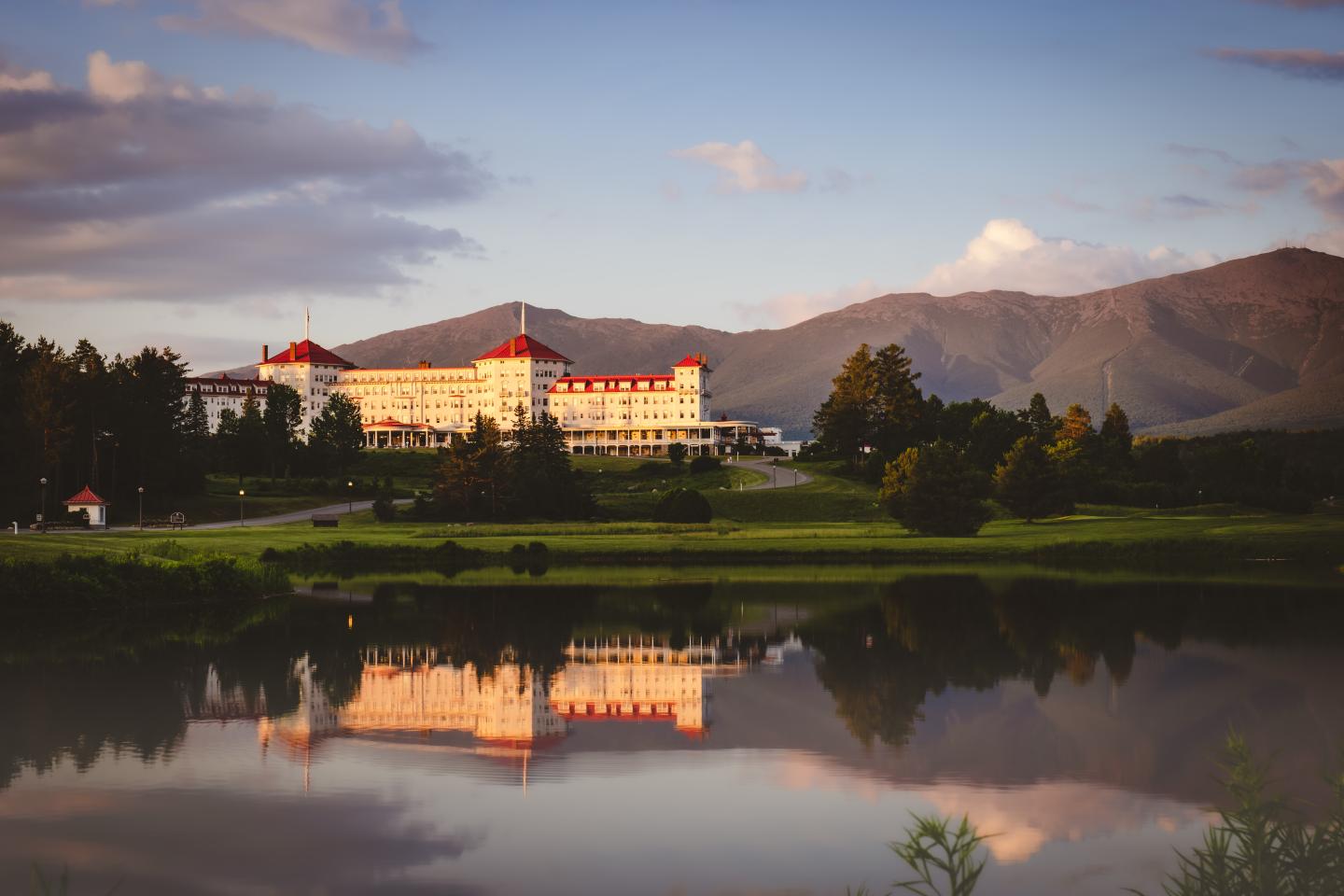 A large hotel in the mountains