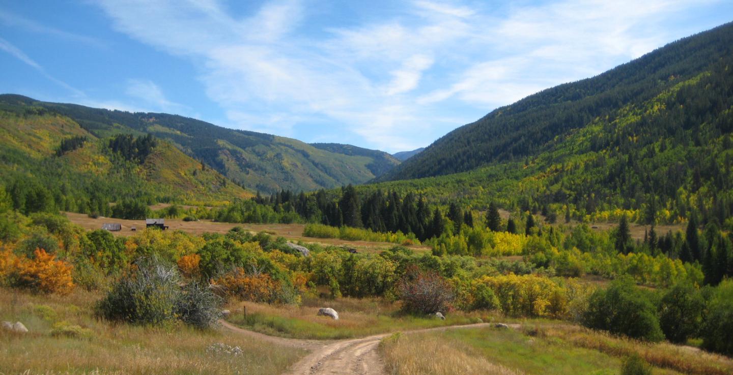 A view of a mountain valley