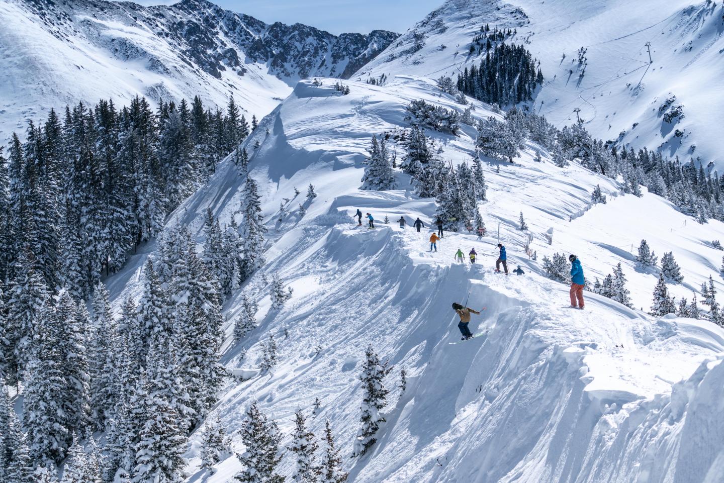 Skiers on a mountain