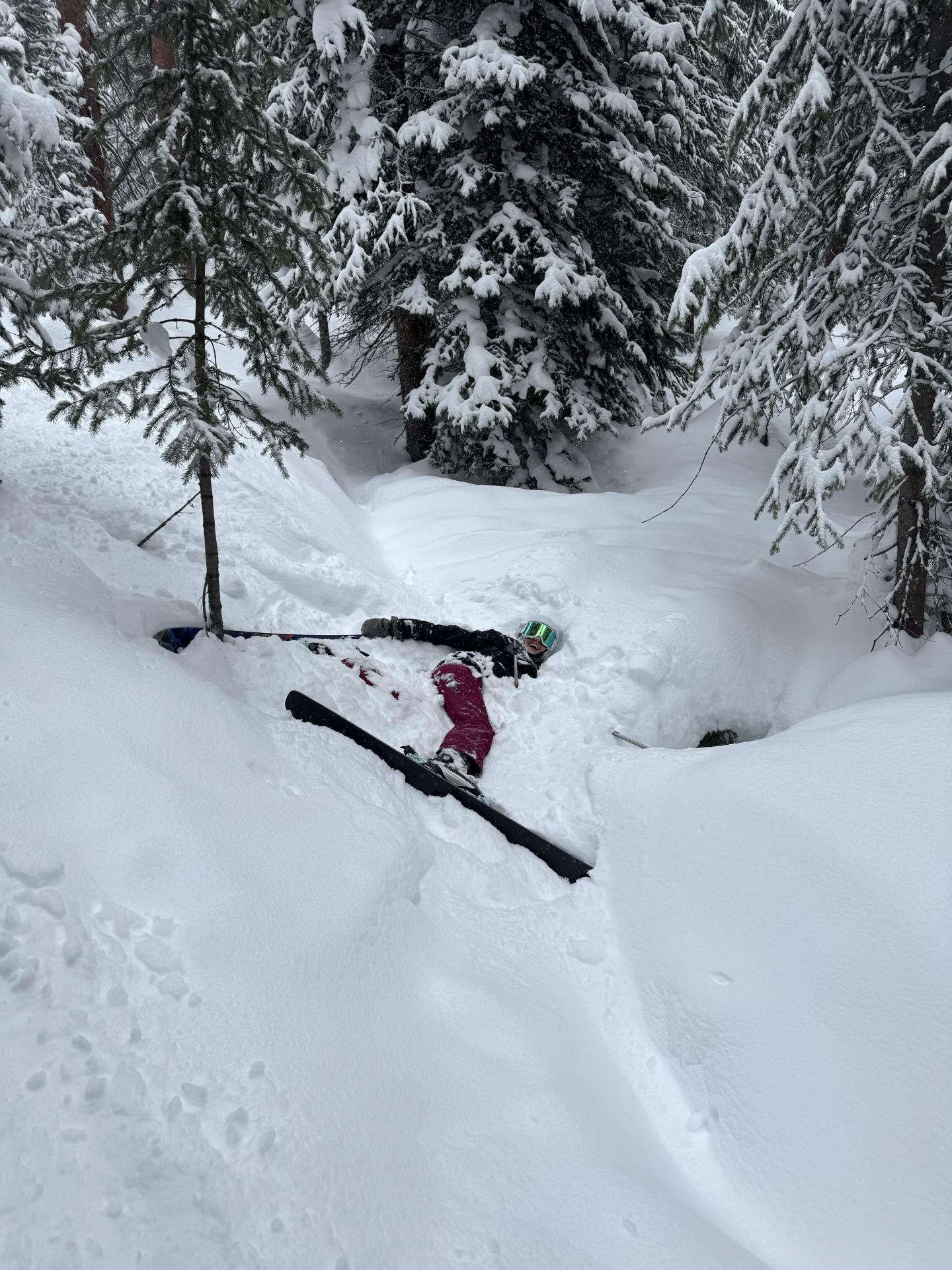 Belle Crocco skiing