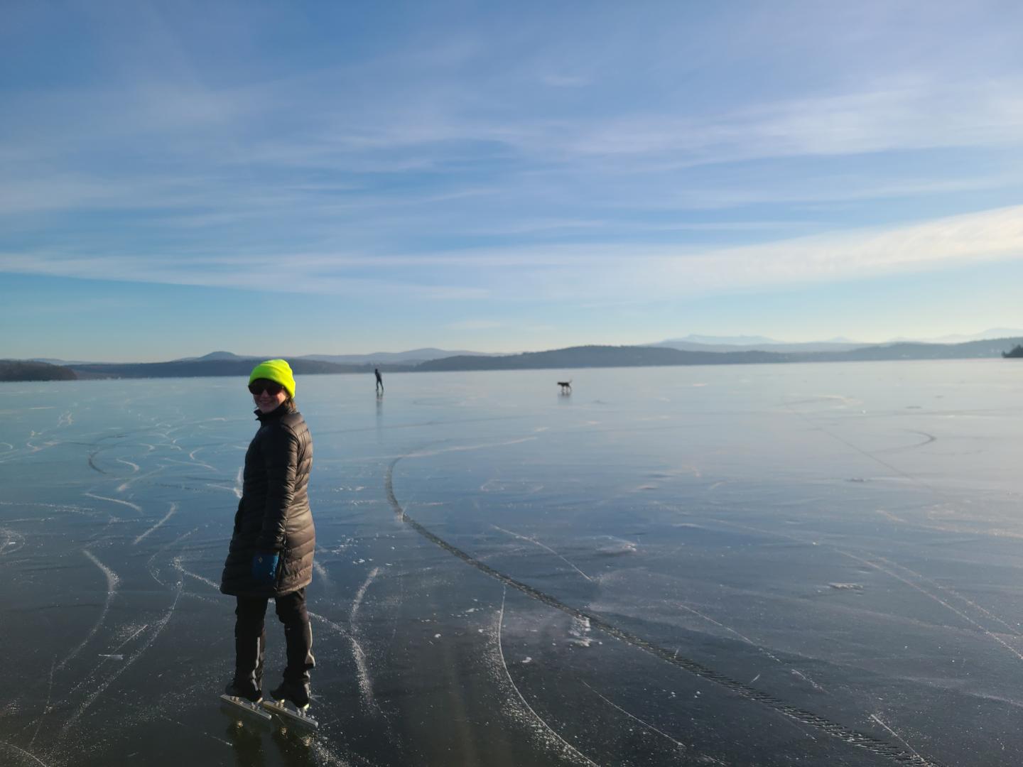 Julia Randall on a frozen lake