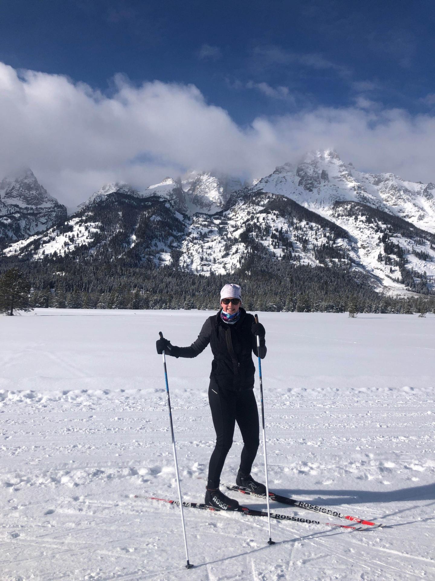 Kristen Carey cross country skiing