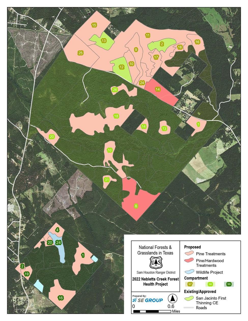 Map from Nebletts Creek